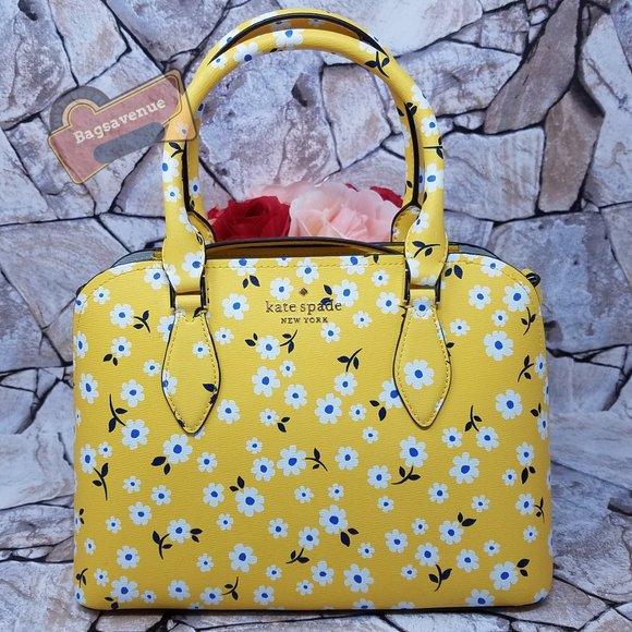 kate spade Handbags - Darcy Fleur Small Satchel Yellow Floral Kate Spade